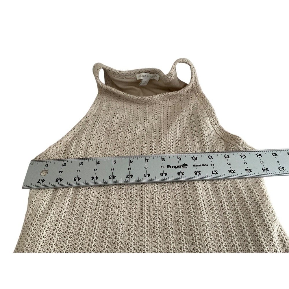 Chelsea & Violet Womens Beige Crochet Knit Sleeveless Maxi Dress Boho Coastal S - Picture 5 of 11